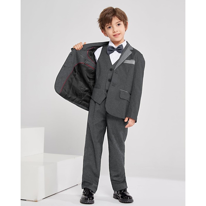 LOLANTA Tuxedo Black Boys Suit, Page Boy Suits for Wedding,