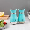 Lonffery Salt and Pepper Shakers, Stainless Steel and Glass Bottle,