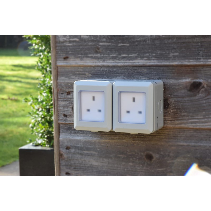 Mercury 429.918UK | Weatherproof Double Mains Outdoor Socket