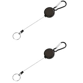 grepo Keychain, Reel, Key Holder, Carabiner Hook Included, Keys, Set of 2