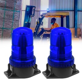 Biqing 2PCS 12/24V Flashing Beacon 15W 30LEDs Blue Emergency Hazard Warning Beacon Rooftop Strobe Light Safety Warning Lamp for Vehicle Forklift Truck Tractor UTV Car School Bus