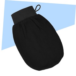 FRCOLOR Bath Exfoliating Scrub Gloves for Dead Skin Removal Black Shower Mittens for Men and Women Care