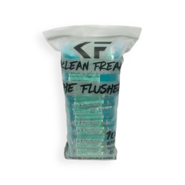 THE KLEAN FREAK FLUSHER - 100 Pack FLUSHABLE WIPES Flushable Wipes For Adults & Kids Unscented/Scented - 100% BIODEGRADABLE Individual Wrapped Travel WET Wipe for Toilet - Spearmint Rush