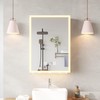 DESIGNSCAPE3D White LED Bathroom Mirror Cabinet with Time/Temp Display, 3-Tone