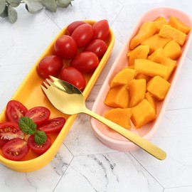 JUCOXO Sporks 4 Pack Stainless Steel Sporks 5.9 Inch Spork Spoon for Ice Cream Spoon Salad Forks, Fruit Appetizer Dessert Spoons (Gold)