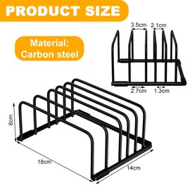 GmeDhc Metal Chopping Board Holder, Chopping Board Stand with 5 Slots, Baking Tray Holder, Chopping Board Organiser, for Plates, Chopping Board and Bakeware Holder