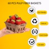 PARBEE 60 Pack Pulp Fiber Berry Basket, Molded Containers Vented