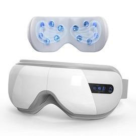 VITCOCO Eye Massager, Rechargeable 4D with Heat, Birthday Christmas Gifts for Women, Eye Care Gifts for Mom, Smart Eye Mask for Relax Eye, Reduce Eye Strain,Dry Eye, and Migraine - Color: White 02