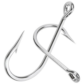 Saltwater Fishing Shark Alligator Hooks 5/0-20/0 Large Giant Shark Hooks Extra Strong Stainless Steel J Hook for Big Game Fishing Tuna Catfish Swordfish, 7/0