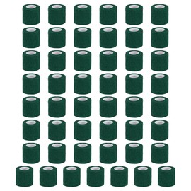 PATIKIL Self Adhesive Bandage Wrap 177" x 2", 50 Pcs Elastic Self Adherent Self Breathable Wrap Tape for Sport Stretch Athletic Wrist Ankle Outdoor Tape, Dark Green
