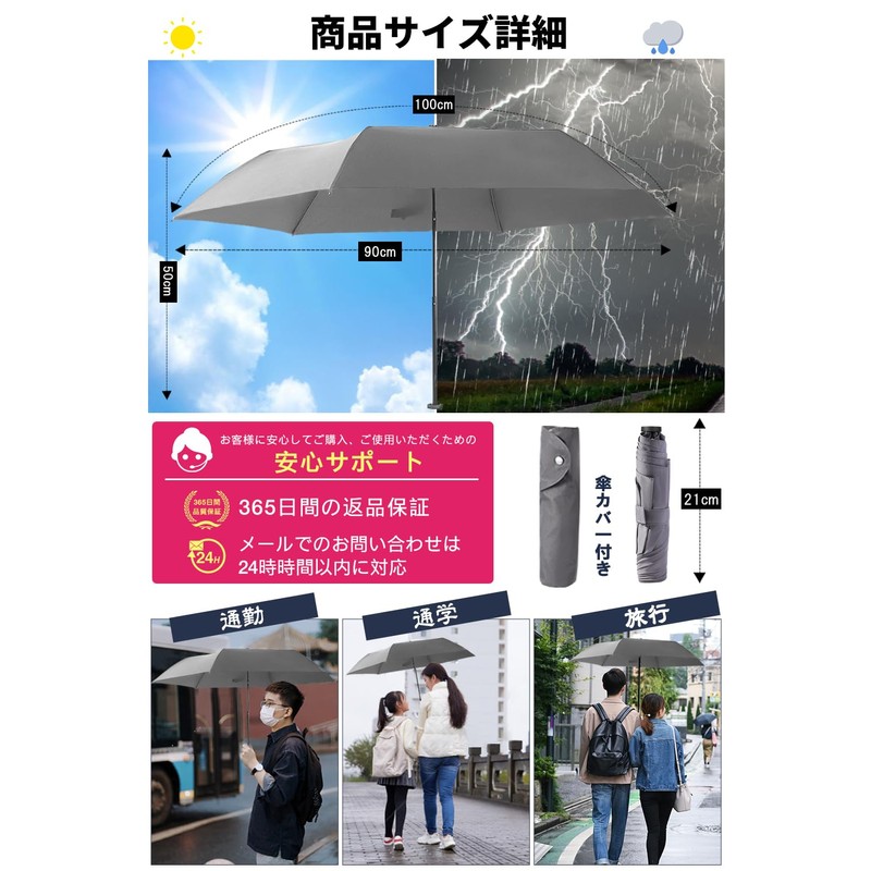 折畳傘 軽量【業界最軽量カーボン傘90g・直径100cm・持運びコンパクト】HINOKAZE 軽量おりたたみ傘 メンズ レディース 反射テープ付き 365日持ち歩く常備傘 折畳傘 軽量 手動開閉