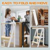 Foldable Toddler Kitchen Stool Helper, Toddler Tower with 3 Adjustable