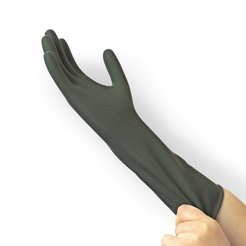 Glovesense natural latex rubber gloves 3/5 pieces beige/grey, S size