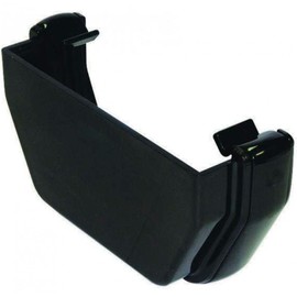 FLOPLAST 114mm Square Gutter External Stop End - Black