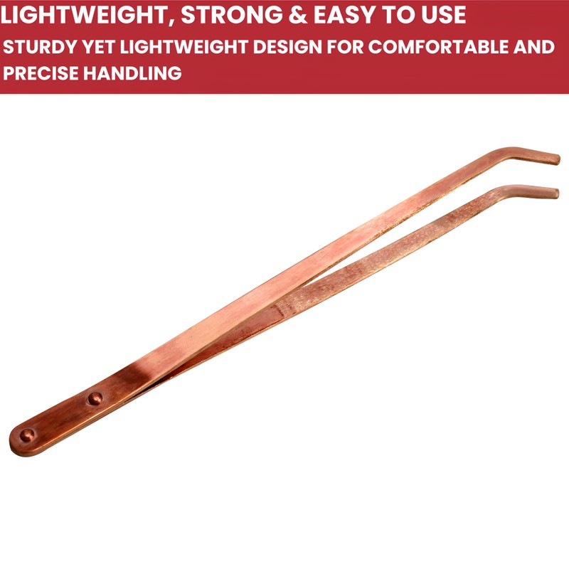 Copper Tongs 8.5 inches Curved Tip Ideal for Jewelry Making