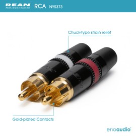 enoaudio Mogami 2534 Quad Stereo Pair (L,R) Audio Cable | Neutrik Gold RCA | HiFi 1.0 m