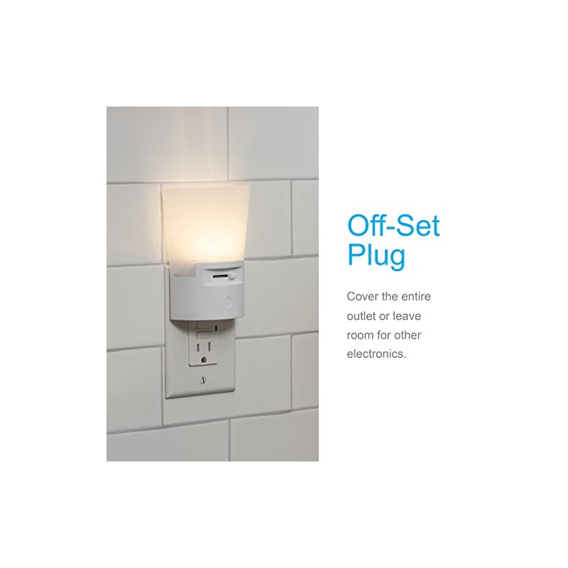 GE Ultrabrite Dimmable Sconce LED Night Light Plug-In, Energy Efficient,