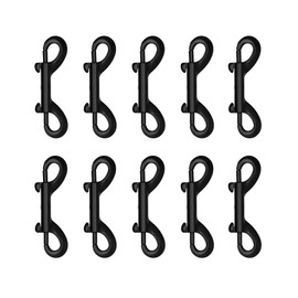 10 PCS Bolt Snaps Double Ended Hook Heavy Duty Trigger Button, 3.5 inch Metal Clip Zinc Alloy Traction Rope Buckle for Dogs, for Keychain Garage Feed Buckets Hammock Clothesline Fasteners Black