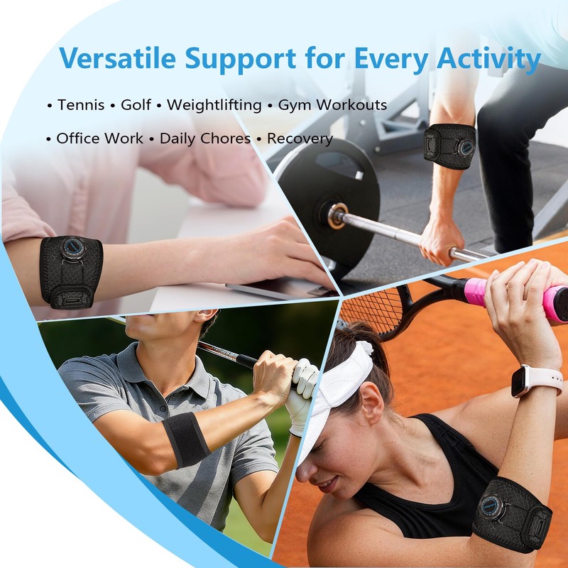 joingood Elbow Brace with Knob Quick Adjustment and Silicone Pressure