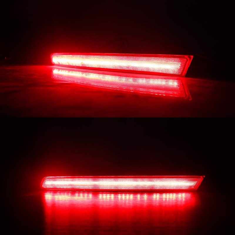 GTINTHEBOX Red Lens Full LED Bumper Reflector Lights Compatible with