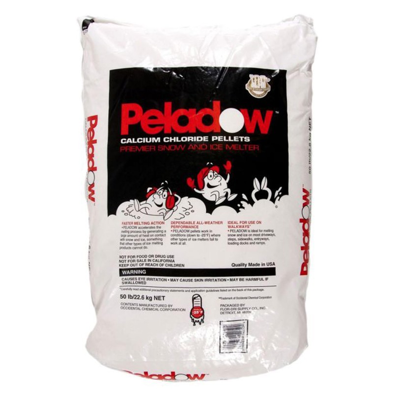 Peladow Calcium Chloride Pellets Snow and Ice Melter, 50 lb.