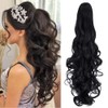 OMGREAT Ponytail Extension 24 Inch Long Claw Clip in Ponytail