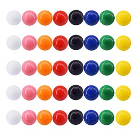 Pack of 40 colourful round magnets, round magnets, for whiteboard, pin board, magnetic board, ribbons, notice board, fridge, picture magnet.