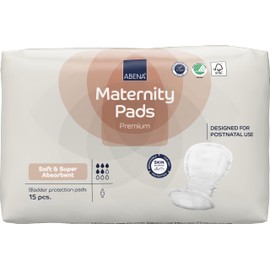 ABENA ABENA Premium Maternity Pads, Postpartum Essentials, Eco-Labelled Maternity Pads After Birth, Extra Protection, Breathable and Skin Friendly Incontinence Pads Women, Sustainable Maternity Pads - 15PK