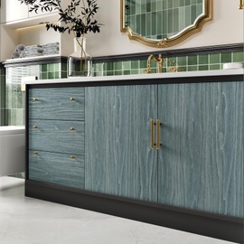 Wallercity Gray/Blue Weathered Wood Contact Paper for Countertops Vintage Peel and Stick Wooden Wallpaper for Bathroom Kitchen Cabinets Self Adhesive Wood Wall Paper for Desk Table Tops 15.8''x78.7''