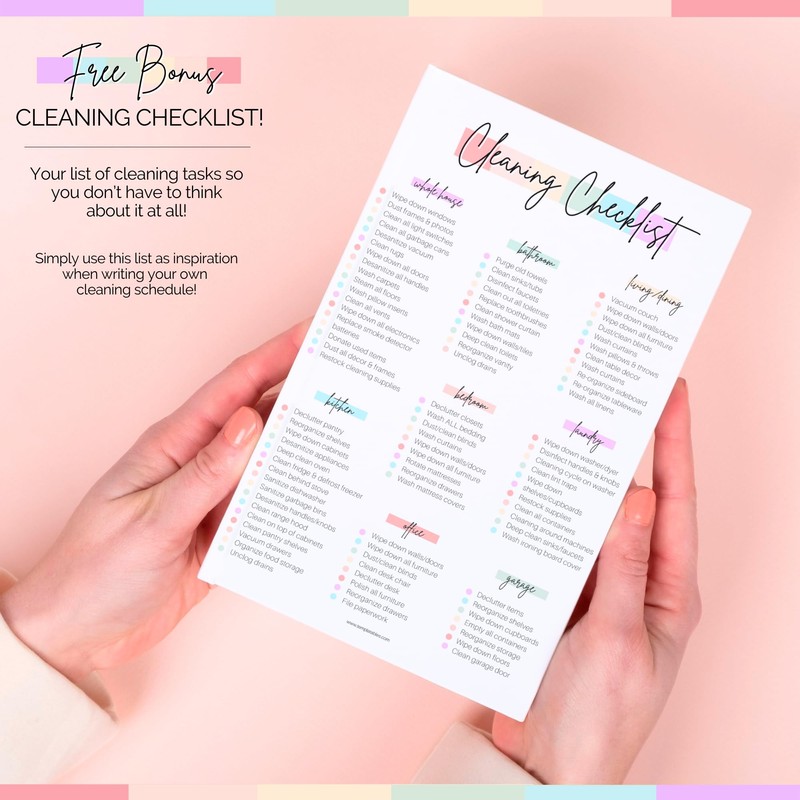 Weekly Cleaning Planner Notepad - Daily, Weekly & Monthly Cleaning
