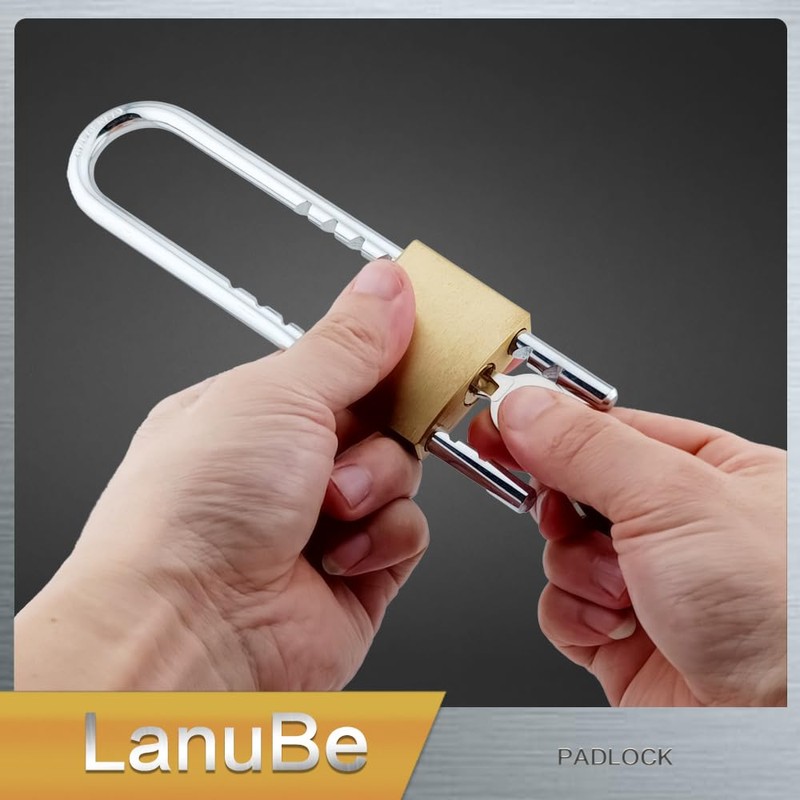 Lanube Solid Brass Cabinet Locks with Keys U Lock with