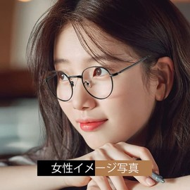 ROHOU 2022 Design Blue Light Reduction Glasses, 6 Colors, Computer Glasses, 0.5 oz (15 g), Ultra Lightweight, Transparent Lenses, 99% UV Protection, Fashion, Stylish Frame, Decorative Glasses, Unisex, Black