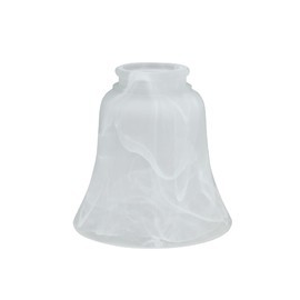 Aspen Creative 23030-4A Transitional Alabaster Bell Shape Ceiling Fan Glass Shade 2-1/8" Fitter, 4-3/4" D x 4-3/4" H, 4 Pack
