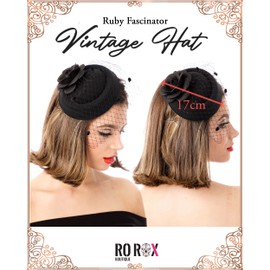 Ro Rox Ruby Roses Vintage Retro 40s 50s Fascinator Wedding Party Hat, purple