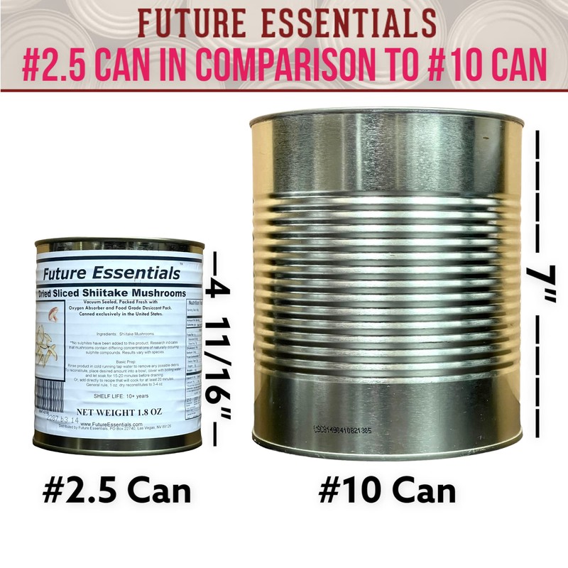 1 Can of Future Essentials Canned Dehydrated Sliced Shiitake Mushrooms