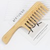 Bamboo Comb with Large Teeth and Handle, Antistatic, Lightweight Comb