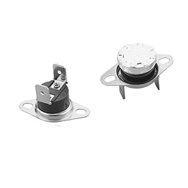 Fielect 2Pcs KSD301 Thermostat 95ｰC/203ｰF Normally Closed N.C Snap Disc Temperature Switch for Microwave Oven Coffee Maker Smoker Bent Angle