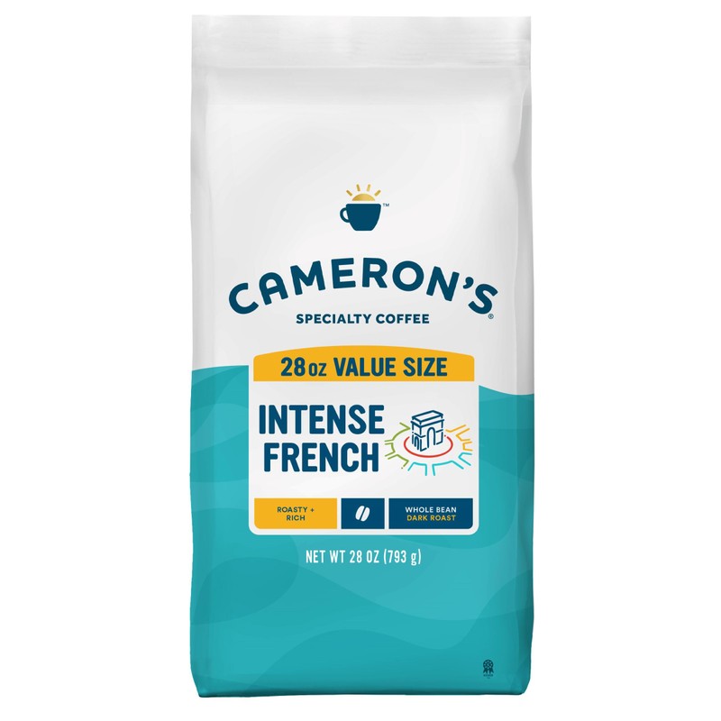 Cameron's Coffee Roasted Whole Bean Coffee, Intense French, 28 Ounce
