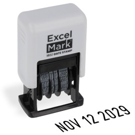 ExcelMark 1822 Date Stamp – Perfect for Shipping, Receiving, Expiration and Due Dates (Black Ink, Gray Mount)
