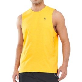 NORTHYARD Mens Tank Top Workout Running Shirts Sleeveless Quick Dry Muscle Shirts Athletic Gym Vest Orange 2XL