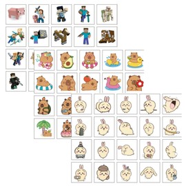 Animation character cute animal tattoo stickers, 1 piece, 17. Girl and cat / 애니메이션 캐릭터 귀여운 동물 타투스티커, 1개, 17. 여아와고양아