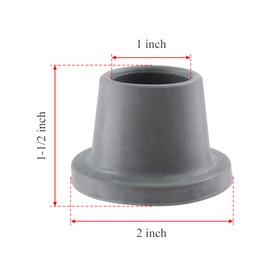 1 Inch Replacement Feet for Shower Chair Bath Seat, 4 Pack Rubber Tips Non Slip Shower Bench, Tub Transfer Benches Rubber Suction Cup Feet, Metal Insert Reinforced for Shower Stools (1" I.D, Grey)