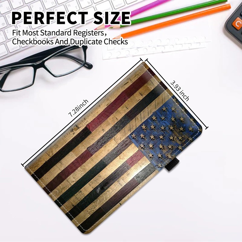 AIRWEE Slim Checkbook Cover for Women, RFID Blocking PU Leather