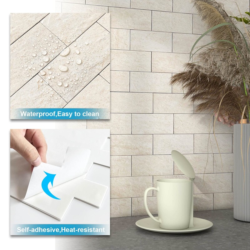 BeNice Peel and Stick Backsplash for Kitchen,Bathroom Wall Backsplash Tile