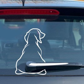 2Pcs White Funny Dog Moving Tail Decal Dog Windshield Wiper Sticker Cute Animal Puppy Car Sticker Waterproof Rear Window Wiper Decal Decoration, Bumper Stickers, Decals and Magnets, Window Wiper