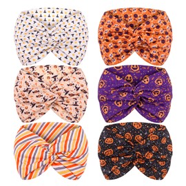6 Pack Halloween Headbands for Celebration Party, Wide Holiday Hair Bands