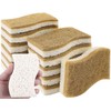 bioGo 12 Pack S Shaped Biodegradable Kitchen Sponges - Eco-Friendly,