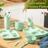 24 Pcs Wheat Straw Dinnerware Cutlery Set for Aldult Including