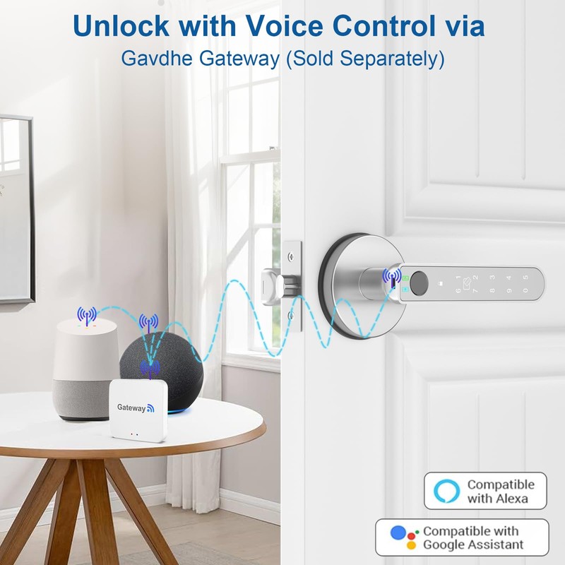 Gavdhe Fingerprint Door Lock Smart Fingerprint Door Knob with Keyless