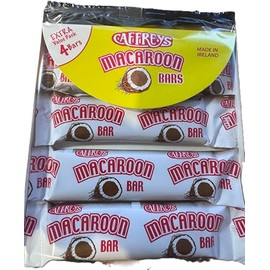 Caffreys Macaroon Bars, Irish Chocolate Coconut Candy, 4-Bar Value Pack
